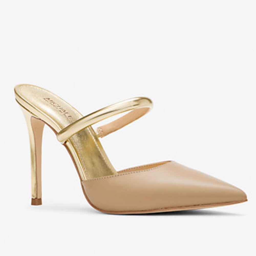 NIB Michael Kors Jessa Leather Mule Pumps Lt Blush Size 7
